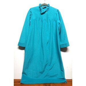 Vintage PEARL By Anne Leslie Velvety Velour Housedress Robe Size M/L zip up EUC